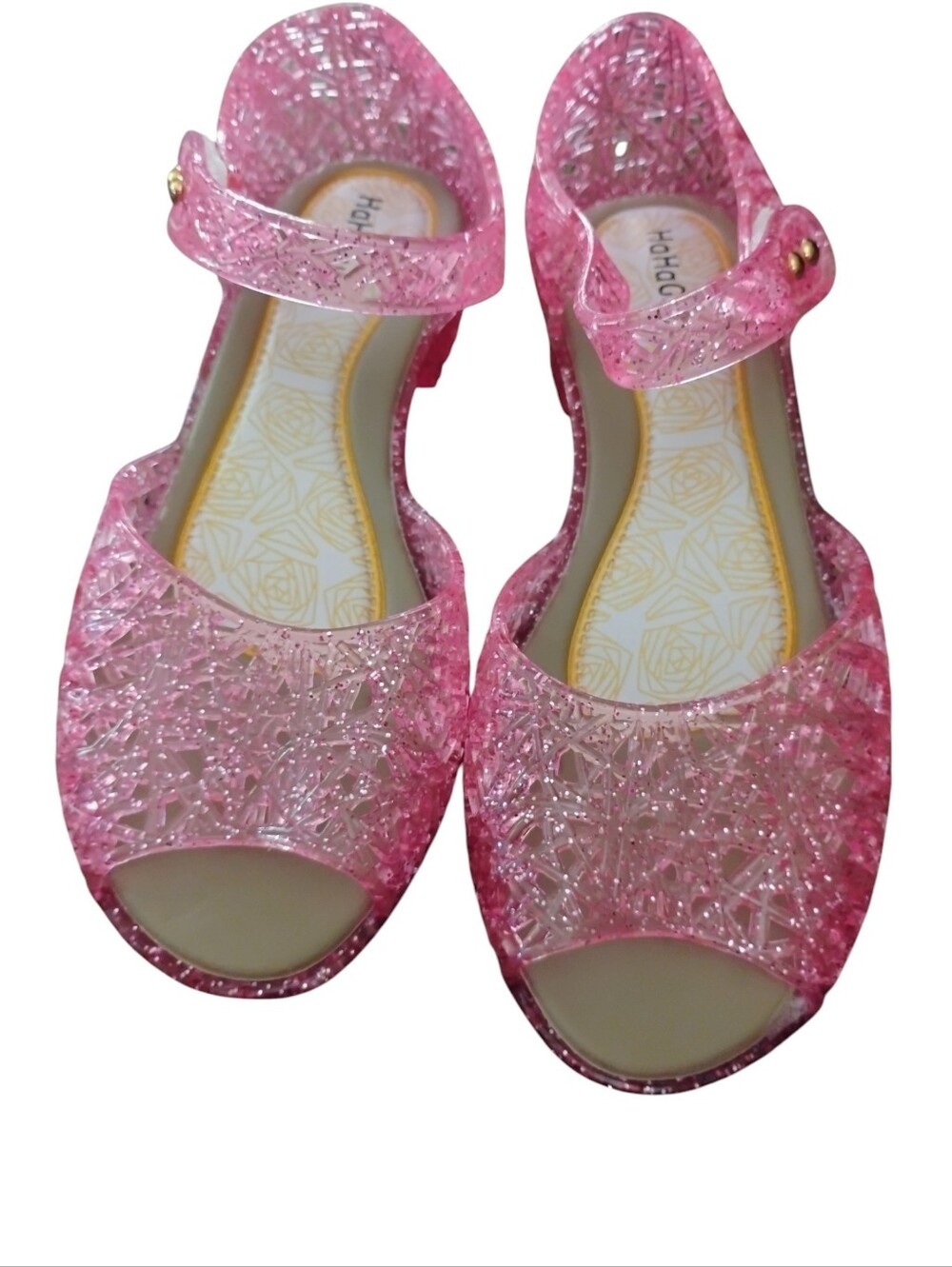 ❤️New In Box Pink Glitter Jelly Sandals